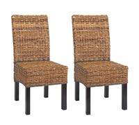 Mendler Lot de 2 chaises M69, Banane tressée - Pieds foncés