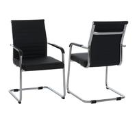 Mendler Lot de 2 chaises visiteurs HWC-Q85, chaises de conférence Noir