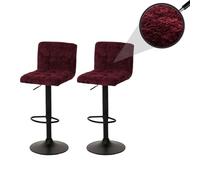 Mendler Lot de 2 tabourets de Bar HWC-G87 Bordeaux