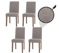 Mendler Lot de 4 chaises de Salle à Manger Littau Gris Clair Pieds Couleur Naturelle