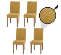 Lot de 4 chaises de salle à manger Littau jaune pieds couleur naturelle