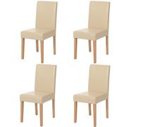 lot de 4 chaises de salle à manger Chaise de cuisine Littau e MVG ~ similicuir, pieds crème clair
