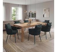 Mendler Lot de 6 chaises de Salle à Manger en Aluminium HWC-P89 Vert