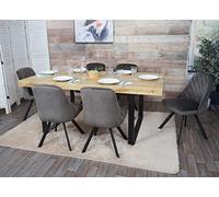 Lot de 6 chaises de Salle à Manger HWC-K25, Chaise de Cuisine, métal Velours - Brun foncé