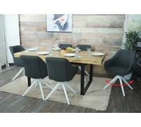 Mendler Lot de 6 chaises de Salle à Manger HWC-K27 Tissu Textile Gris foncé