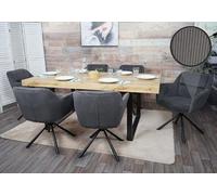 Lot De 6 Chaises De Salle À Manger Hwc-K33, Chaise De Cuisine, Pivotante Auto-Position, Tissu/Textile Gris Corde Multicolore