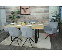 Lot de 6 chaises de salle à manger HWC-L79, chaise de cuisine fauteuil chaise avec accoudoirs, pivotante Auto-Position t