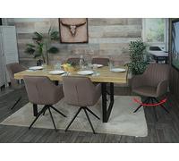 Mendler Lot de 6 chaises de Salle à Manger HWC-L79 Auto-Position Tissu/Textile Marron