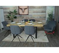 Mendler Lot de 6 chaises de Salle à Manger HWC-L79 pivotantes Tissu/Textile Anthracite