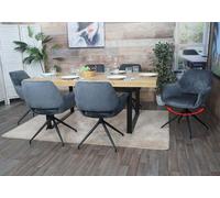 Mendler Lot de 6 chaises de Salle à Manger HWC-M53 métal Tissu/Textile Gris foncé