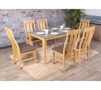 Mendler Lot de 6 chaises de Salle à Manger HWC-M58 Structure en Bois Massif Clair, Taupe