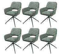 Mendler Lot de 6 chaises de Salle à Manger HWC-N74 Chenille (490g/m²) Öko-Tex MVG Vert