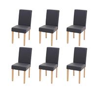 Lot De 6 Chaises De Salle À Manger Chaise De Cuisine Littau Similicuir, Gris Mat, Pieds Clairs Multicolore