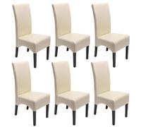 Mendler Lot de 6 chaises Latina - Couleur crème, Pieds foncés