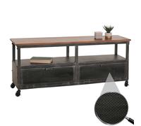 Mendler Lowboard HWC-N28, Rack TV 55x130x36cm Noir, Marron