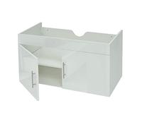 Meuble sous-lavabo MENDLER HWC-D16 brillant 90cm blanc Blanc G