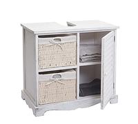 Mendler Meuble sous-Vasque HWC-H20, 60x65x31cm - Shabby Blanc