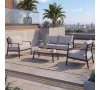 Mendler Mobilier de Jardin en Aluminium HWC-P79 Gris Clair