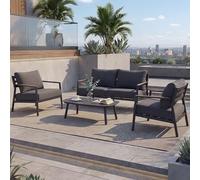 Mendler Mobilier de Jardin en Aluminium HWC-P79 Gris foncé