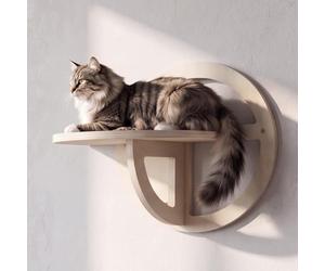 Mendler Mur d'escalade HWC-Q57, Couchage, Plateforme pour Chat, Meuble Mural pour Chat, marchepied pour Chat, en Bois MVG 28 x 39 x 22 cm - Naturel