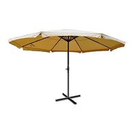 Parasol Aluminium Meran Pro Ø 5m Avec Volant Crème Gris