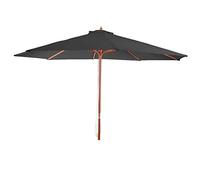 Mendler Parasol de jardin Florida Ø 3,5 m Polyester/Bois 7 kg Anthracite Gris