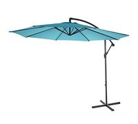 Mendler Parasol déporté semi-pro Acerra, 3m inclinable - turquoise sans support