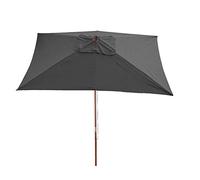 Mendler Parasol Florida, Parasol de jardin, Parasol de marché, 2x3m polyester/bois 6kg - anthracite