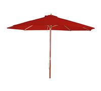 Mendler Parasol Florida, parasol de marché, Ø 3m polyester/bois - rouge