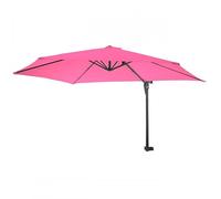 Parasol Mural Casoria, Parasol Feux De Circulation, 3m Inclinable, Polyester Aluminium/Acier 9kg Rose Rose
