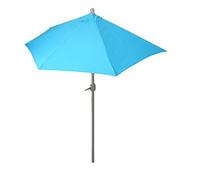 Mendler Parasol Parla en alu, hémicycle, parasol de balcon UV 50+ - 300cm turquoise sans pied