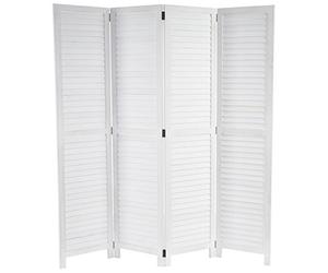 Mendler Paravent Ängelholm, cloison de séparation, Style Shabby, Blanc, 170x160cm