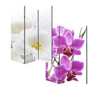 Paravent / cloison de séparation M68, 3 pans, 120x180cm, orchidée Multicolore