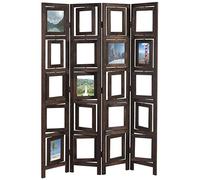 Paravent galerie de photographies II, cloison de séparation, marron, 160x125cm Marron G