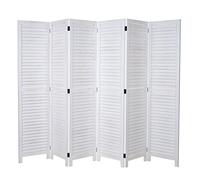 Mendler Paravent HWC-C30, paroi de séparation, 170x243cm - Blanc Shabby