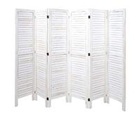 Paravent MENDLER HWC-G30 shabby chic 170x240cm blanc Blanc G