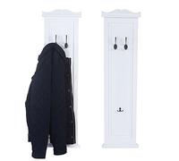 Mendler Patère/portemanteau/vestiaire mural, 28x3,5x109cm - laqué en blanc