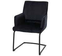 Chaise Cantilever Hwc-N60, Chaise De Salle À Manger Chaise De Cuisine, Tissu/Textile Öko-Tex Mvg Anthracite-Bleu Bleu