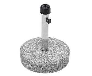 Mendler Porte-parasol HWC-F92, support pour parasol, granit - 24kg, gris, rond