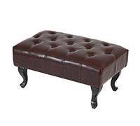 Mendler Pouf/Ottoman de Luxe Lounge Chesterfield Similicuir - Pieds Antiques, Marron