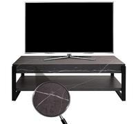 Meuble Tv Hwc-L53, Table De Télévision Lowboard Tv-Tisch, Métal 42x120x44cm Aspect Marbre Gris Multicolore