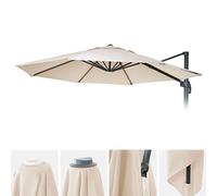 Revêtement De Parasol Hwc-A96, 8 Baleines Rondes Ø4m 220g/M² Polyester Hwc-A96 Crème-Beige Gris