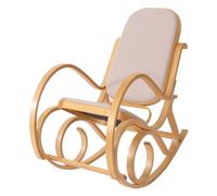 Mendler Rocking-Chair, Fauteuil à Bascule M41 - Imitation chêne, Tissu Beige