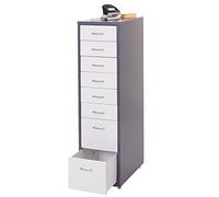 Roll container Boston T851, 110x28x41cm 8 tiroirs gris foncé blanc Gris G