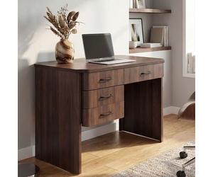Mendler Schreibtisch HWC-P42 MDF 78x110x60cm Walnuss-Optik