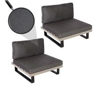 Mendler Set de 2 fauteuils Lounge HWC-H54 Gris, Rembourrage Gris foncé