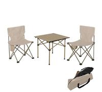 Mendler Set de Camping HWC-N50, Table 2X Chaise Chaise Pliante Chaise de pêcheur Pliable, métal - Blanc