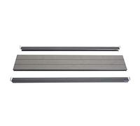 Set De Finition Pour Brise-Vue Wpc Sarthe, Profil De Finition Brise-Vent, Poteaux Wpc 90cm, Gris Gris