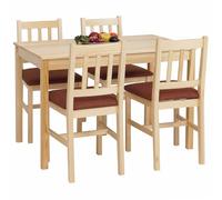 Mendler Set de Salle à Manger HWC-F77 10 cm Naturel Rembourrage Terre-Cuite