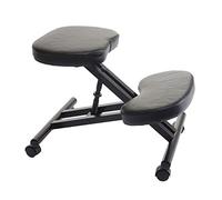 Mendler Siège Assis à Genoux HWC-E10, Tabouret, Chaise Bureau, Similicuir, métal, Noir